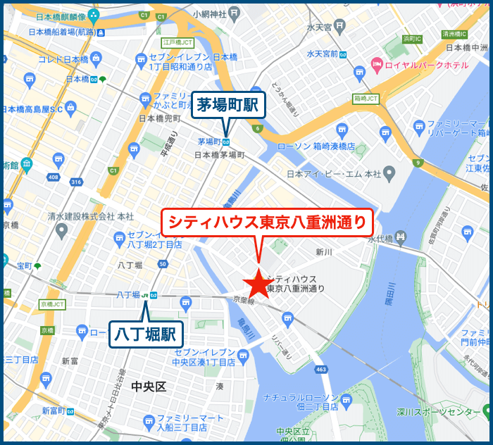 シティハウス東京八重洲通りの地図