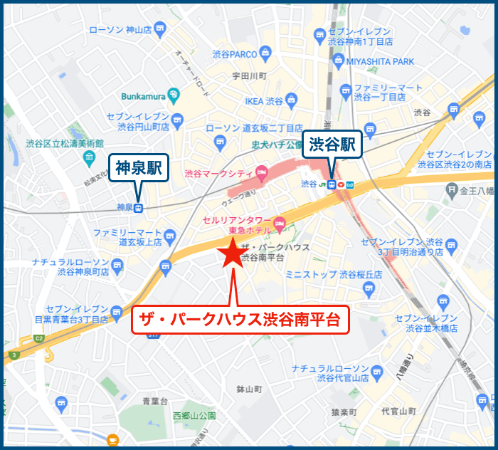 ザ・パークハウス渋谷南平台の地図