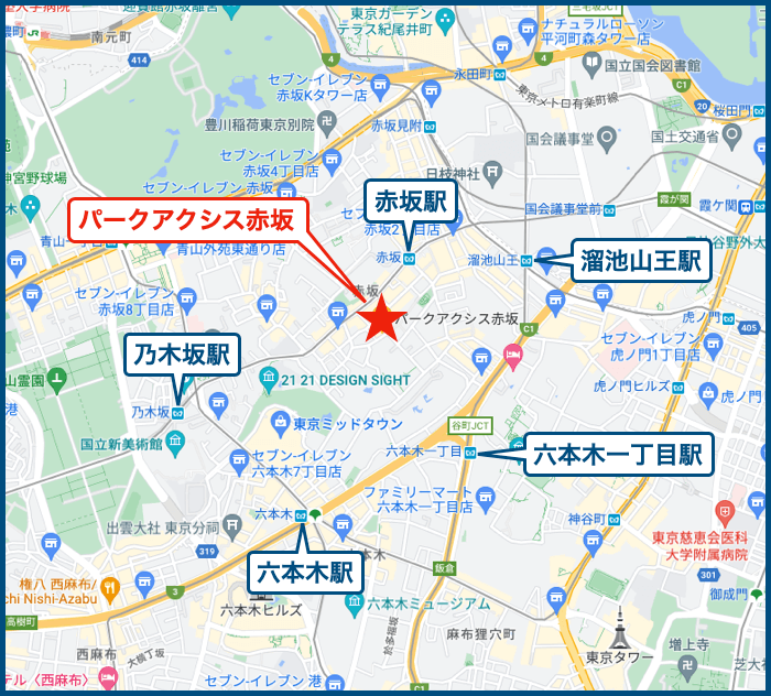 パークアクシス赤坂の地図