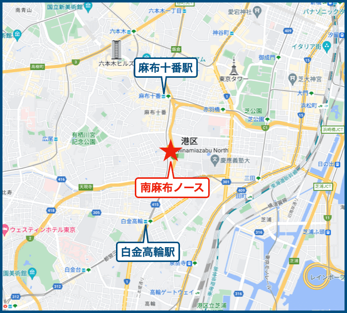 MINAMIAZABU NORTHの地図