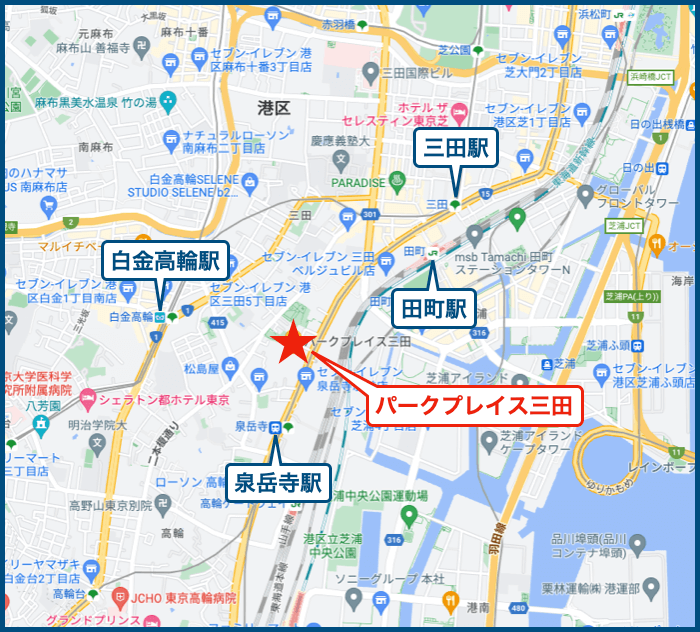 パークプレイス三田の地図