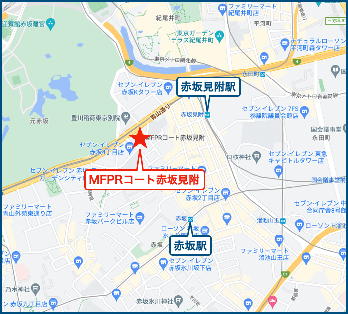 MFPRコート赤坂見附の地図