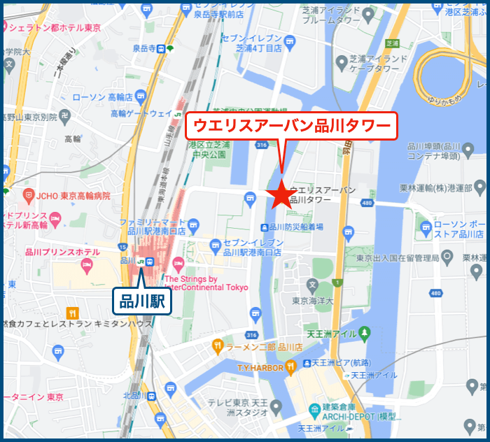 ウエリスアーバン品川タワーの地図