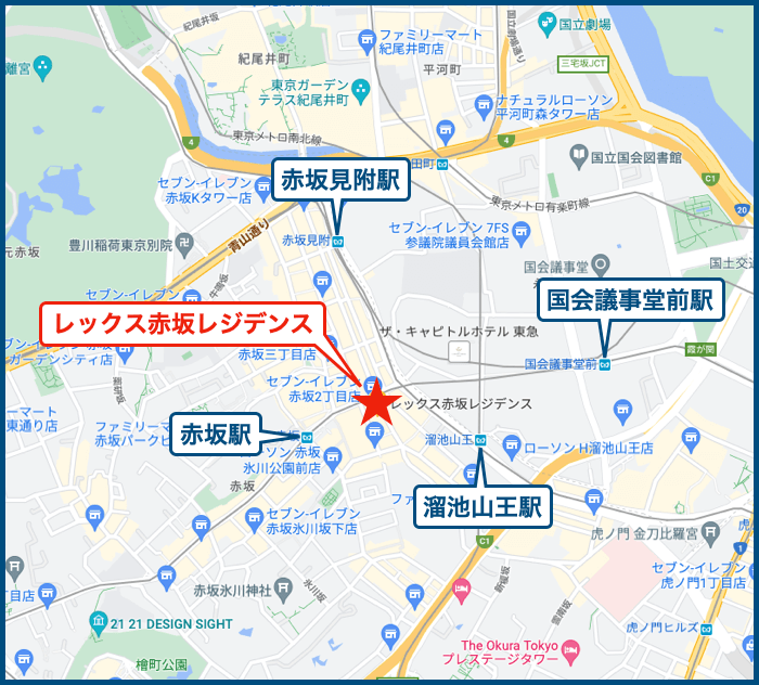 レックス赤坂レジデンスの地図