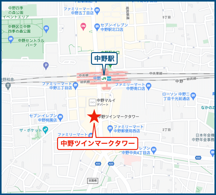 中野ツインマークタワーの地図