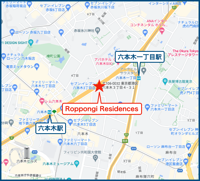 Roppongi Residencesの地図