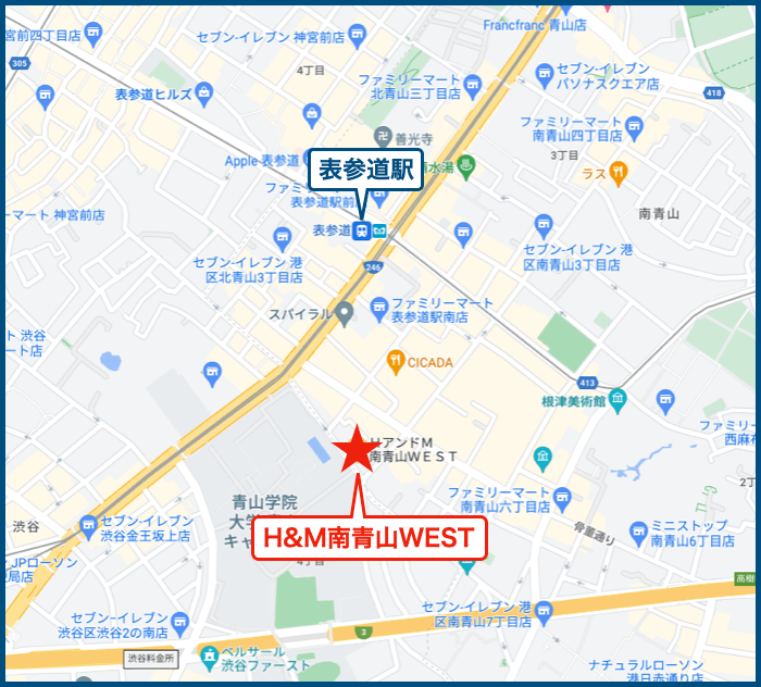 H&M南青山WESTの地図