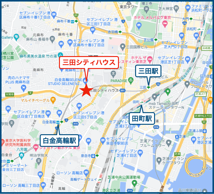 三田シティハウスの地図