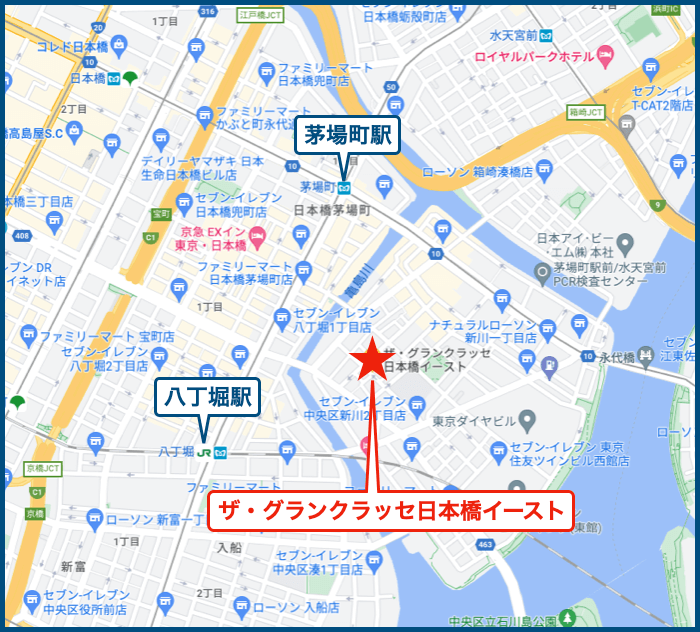 ザ・グランクラッセ日本橋イーストの地図
