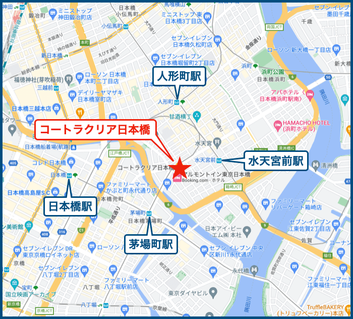コートラクリア日本橋の地図