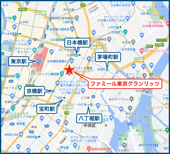 ファミール東京グランリッツの地図