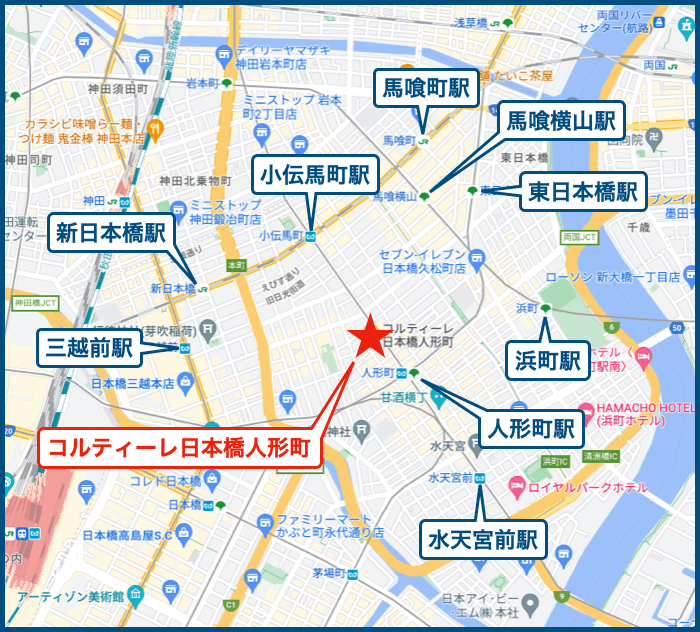 コルティーレ日本橋人形町の地図