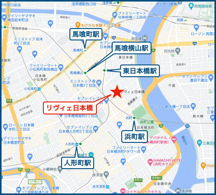 リヴィェ日本橋の地図