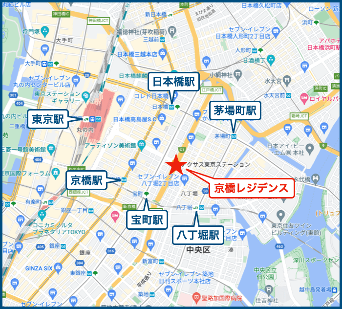 京橋レジデンスの地図