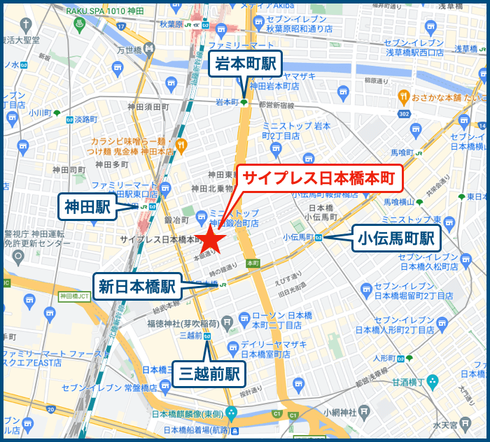 サイプレス日本橋本町の地図