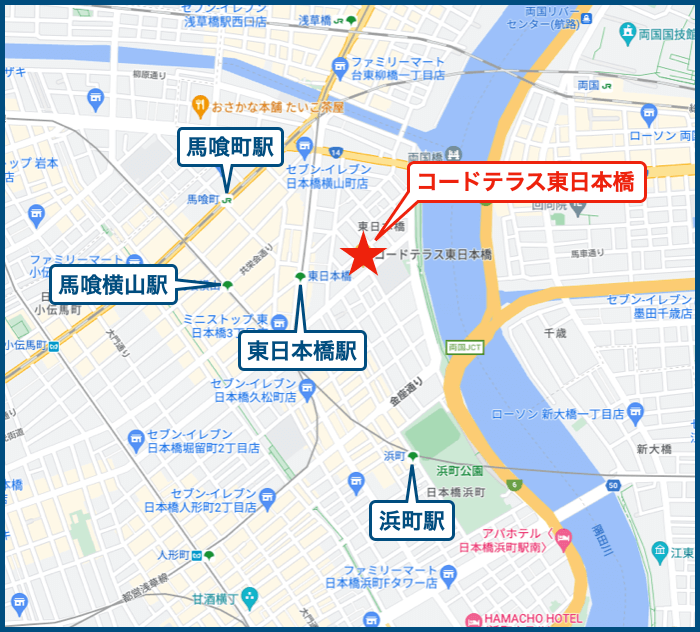 コードテラス東日本橋の地図