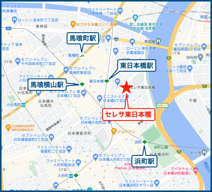 セレサ東日本橋の地図