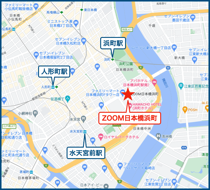 ZOOM日本橋浜町の地図