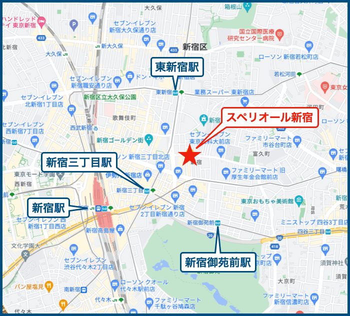 スペリオール新宿の地図