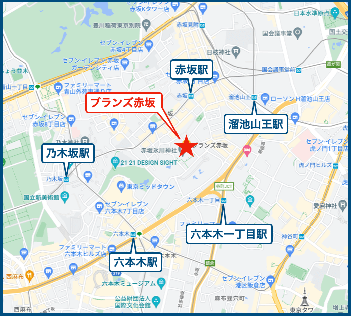 ブランズ赤坂の地図