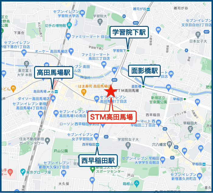 STM高田馬場の地図