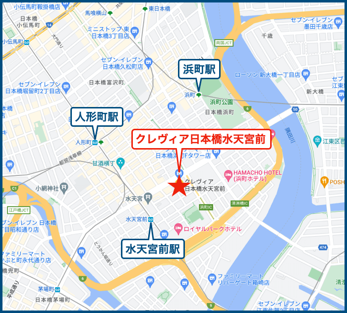 クレヴィア日本橋水天宮前の地図