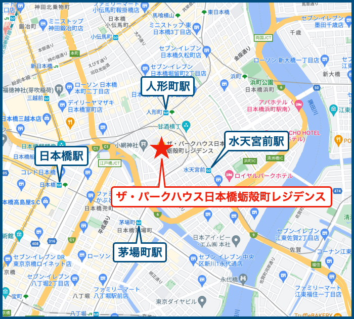 ザ・パークハウス日本橋蛎殻町レジデンスの地図