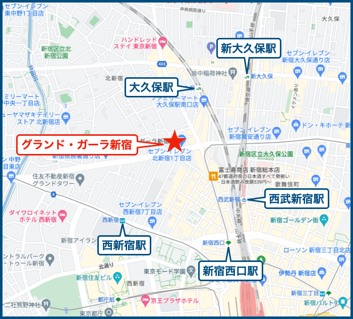 グランド・ガーラ新宿の地図