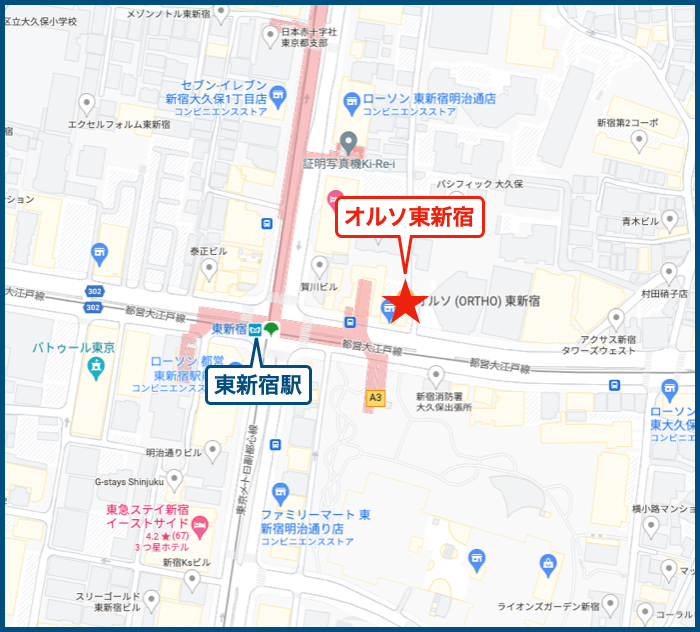 オルソ東新宿の地図
