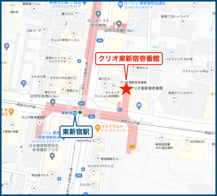 クリオ東新宿壱番館の地図