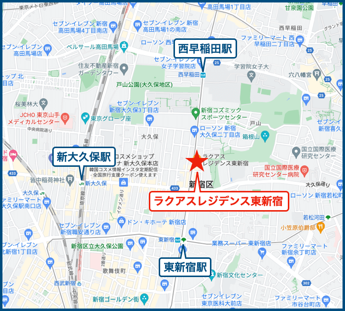 ラクアスレジデンス東新宿の地図