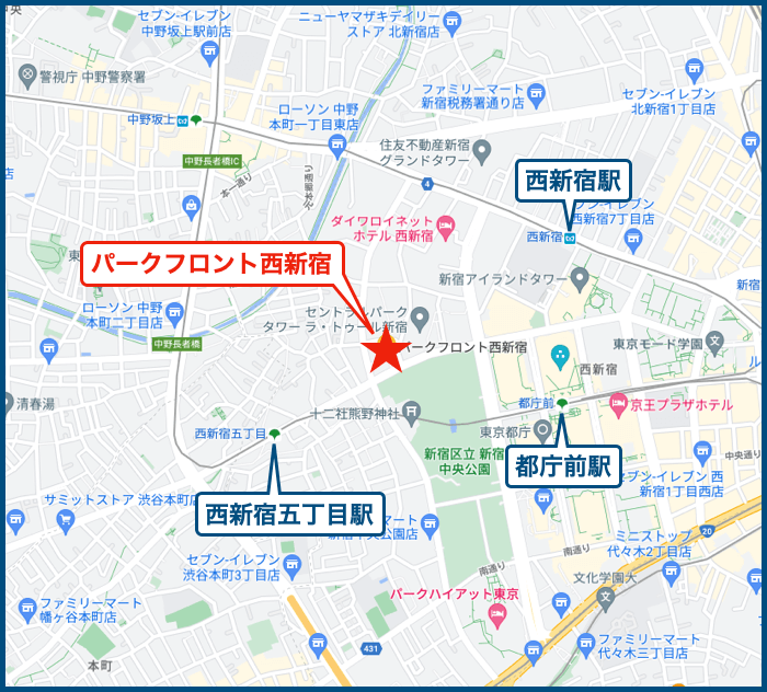 パークフロント西新宿の地図