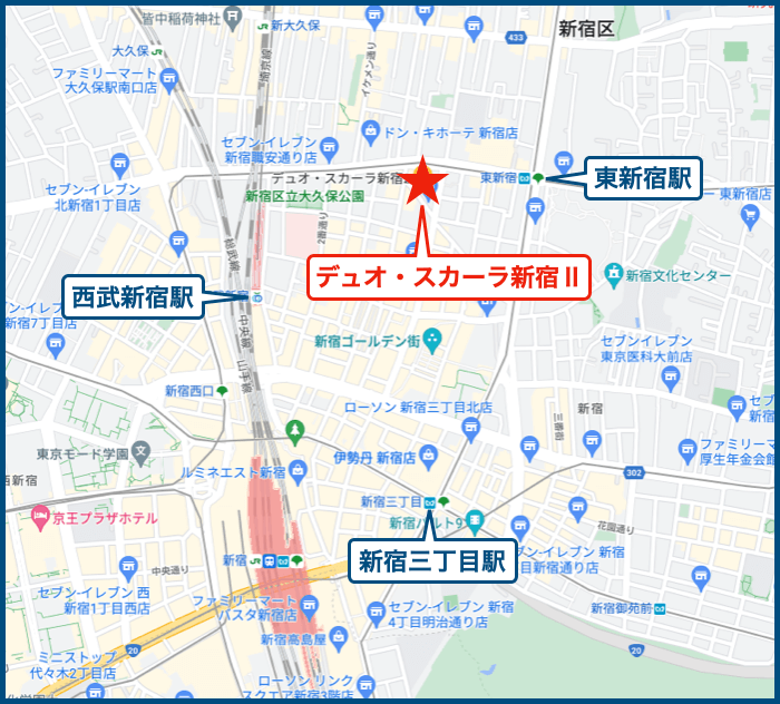 デュオ・スカーラ新宿Ⅱの地図