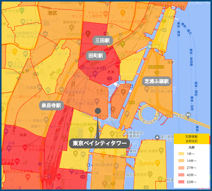 東京ベイシティタワーの犯罪マップ