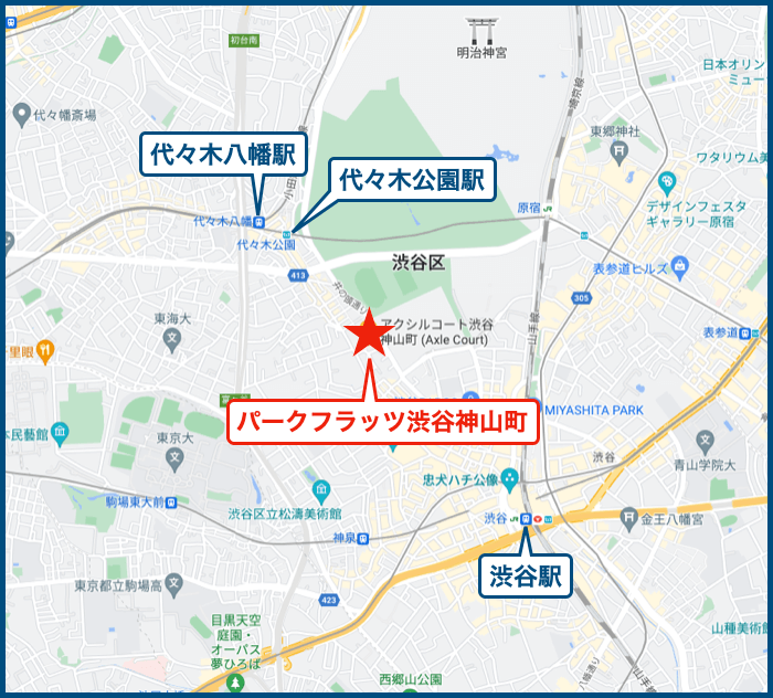 パークフラッツ渋谷神山町の地図