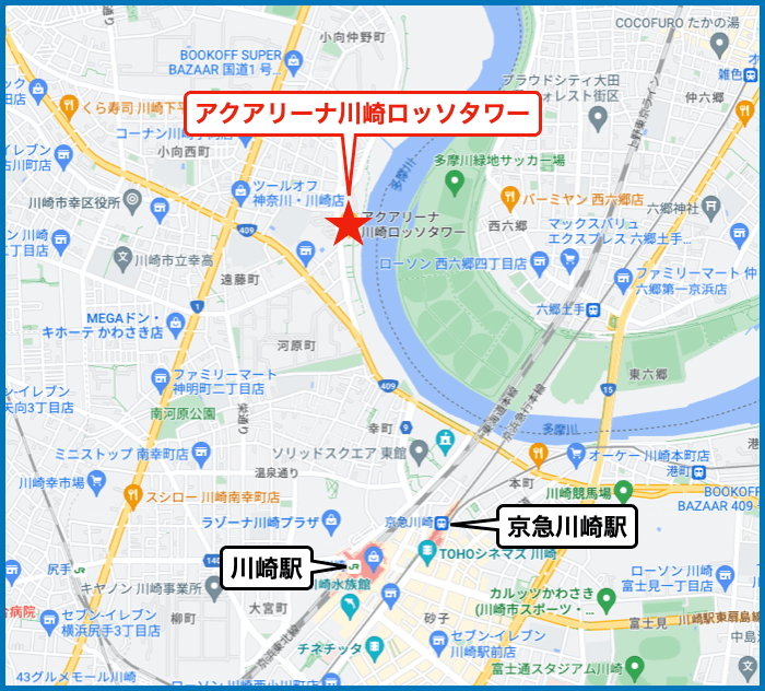 アクアリーナ川崎ロッソタワーの地図