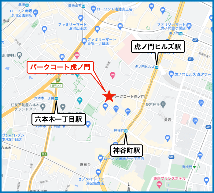 パークコート虎ノ門の地図