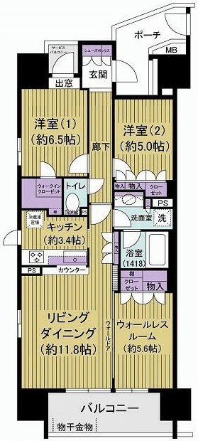 ルネリバーズタワー東大島3LDKの間取り