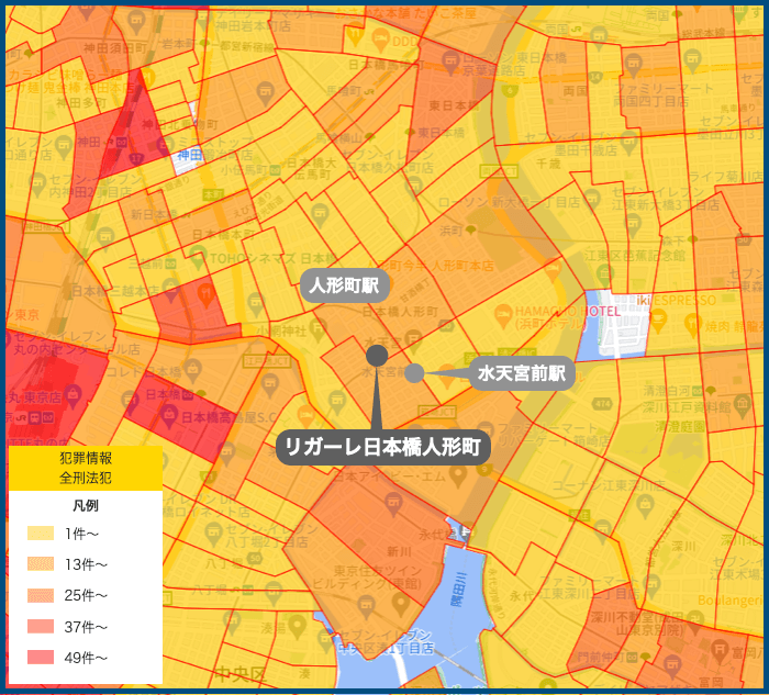リガーレ日本橋人形町の犯罪マップ