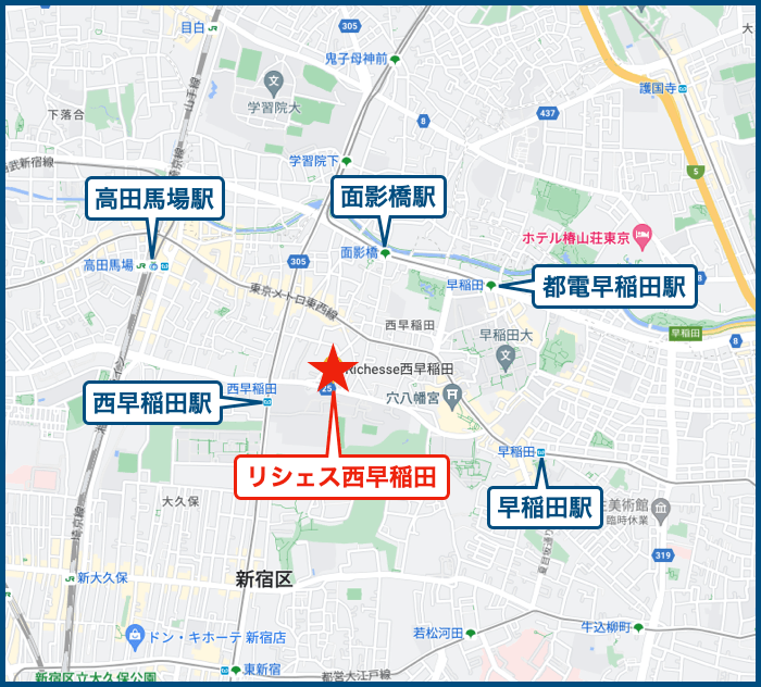 リシェス西早稲田の地図