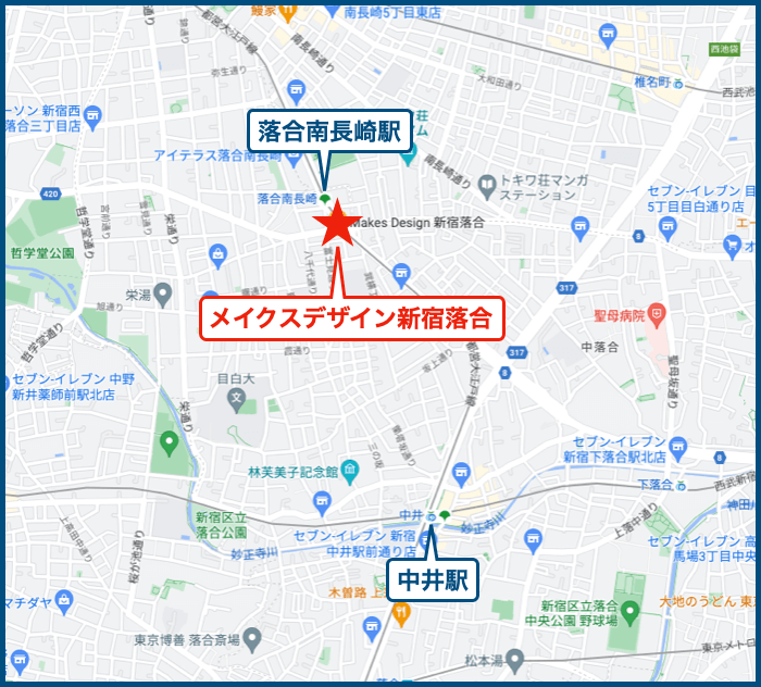 メイクスデザイン新宿落合の地図
