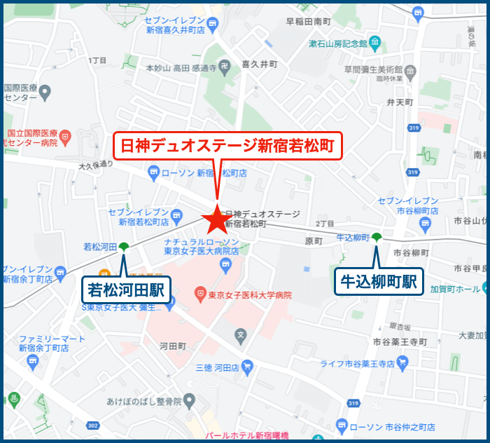 日神デュオステージ新宿若松町の地図