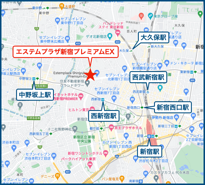 エステムプラザ新宿プレミアムEXの地図