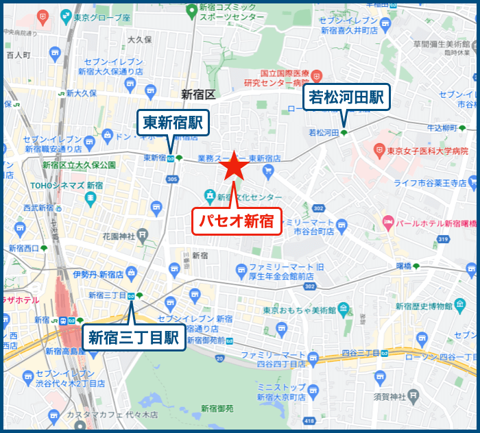 パセオ新宿の地図