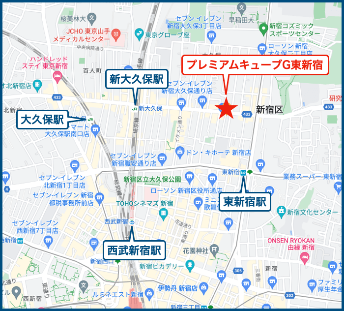 プレミアムキューブG東新宿の地図