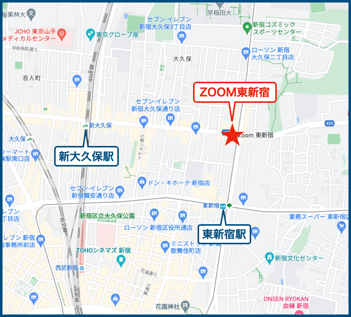 ZOOM東新宿の地図
